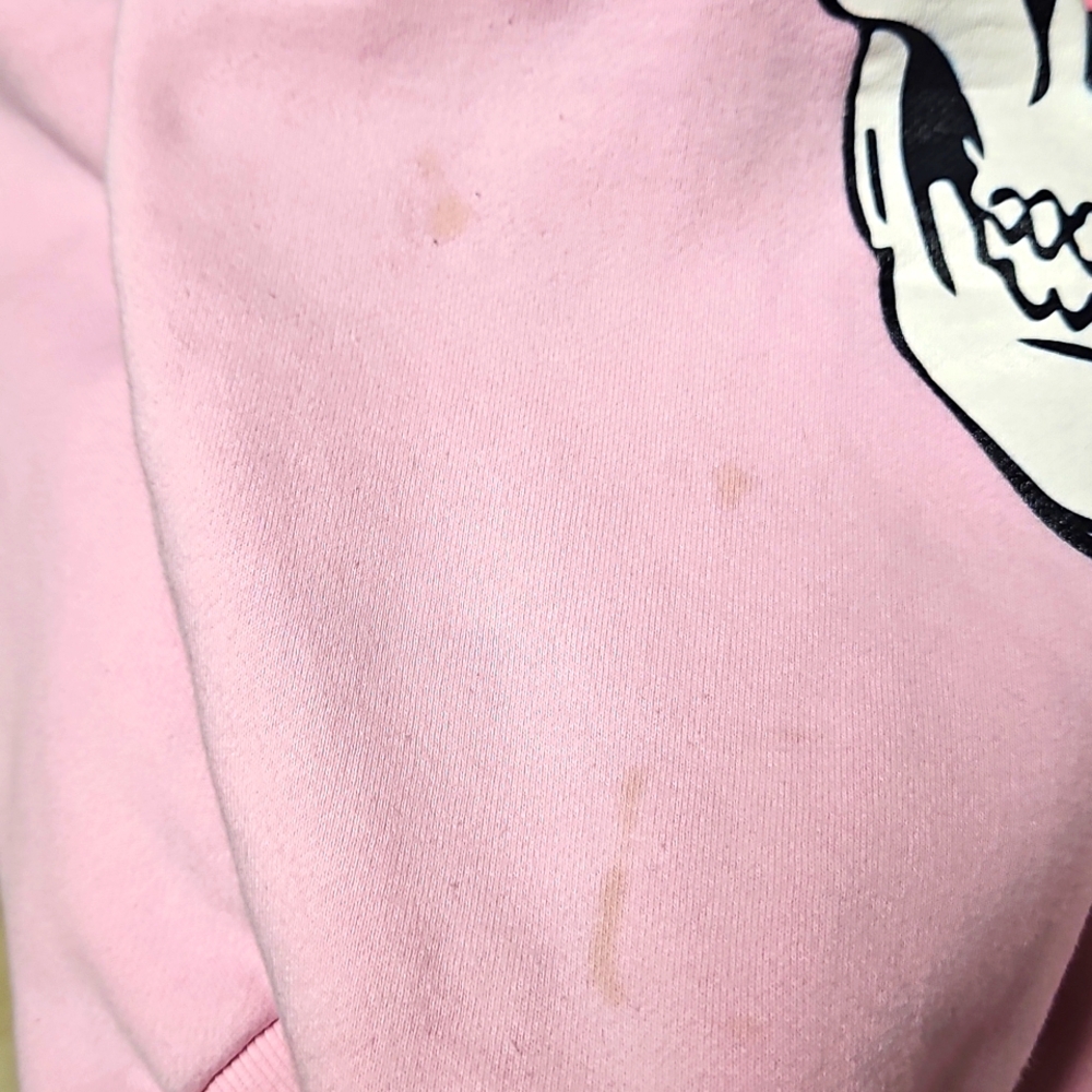 SUGARHILL Hell Cats Pink Graphic Hoodie with Skull Design - Picture 7 of 8